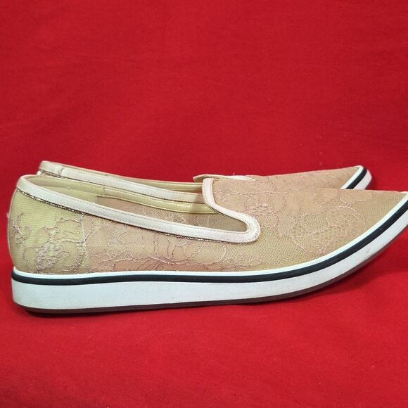 NICHOLAS KIRKWOOD Floral Lace Loafers Beige Womens Size 38 US 7.5‎ - Picture 1 of 9